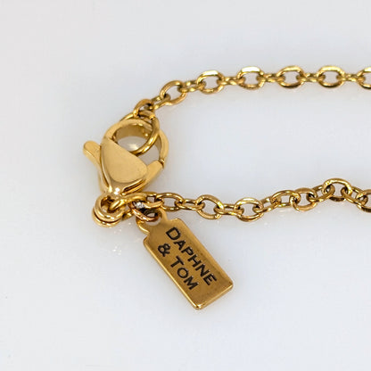 Gold Birth Flower & Birthstone Cable Chain Necklace